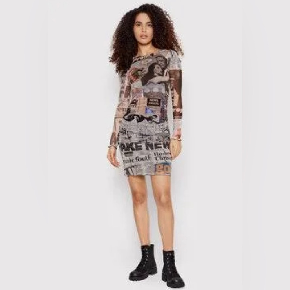 Desigual tulle newspaper dress